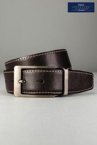 Black/Brown Signature Italian Leather Reversible Belt